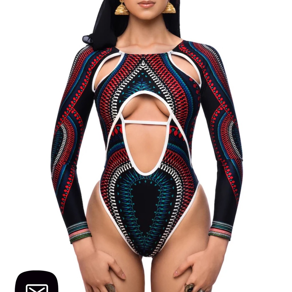 Elegant Multicolor Cutout One Piece Swimsuit